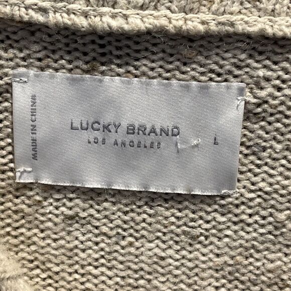 Lucky Brand Mens Shirt Sweater Top Pullover Size Large Henley Waffle Knit - Picture 6 of 7